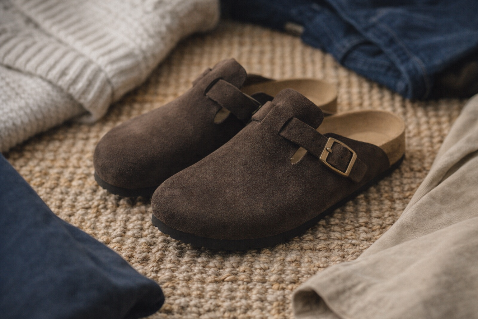Birkenstock Boston Suede Narrow Mocha – mørk og underspillet luksus i hverdagen