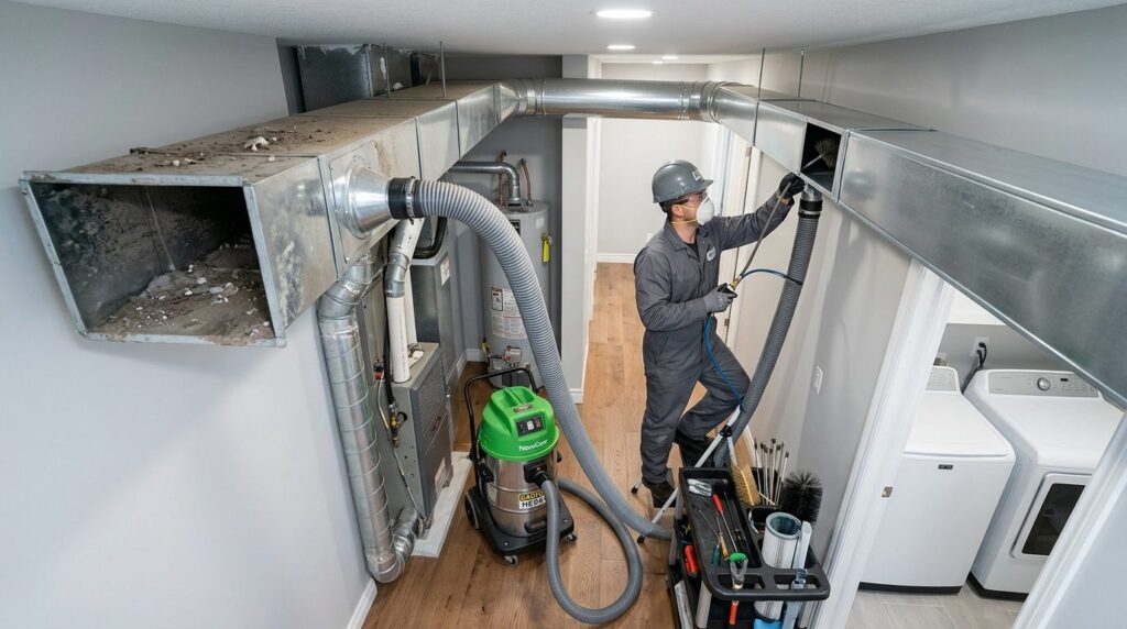 Detailed overhead view of a professional ventilation system 